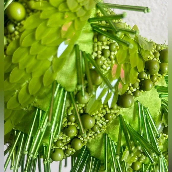 GREEN BEADED VRIAL BAG BY HANDCRAFTED BY INDIA - Picture 4 of 8